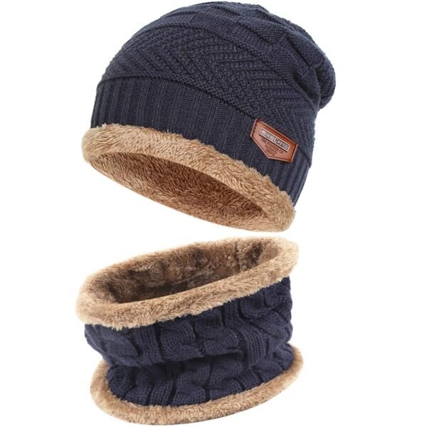 Bequemer Laden Herren Winter Warm Beanie Mütze Loop Schal Set Thermo Wintermütze Strickmütze Schlauchschal Halswärmer mit Fleece Gefütterte Geschenk Männer Weihnachten