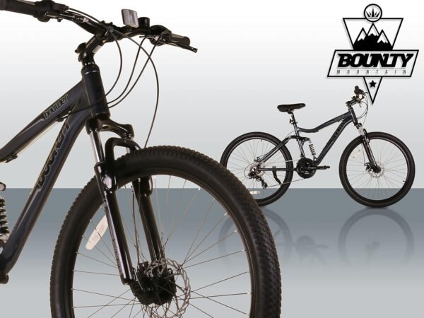 Bounty Boulder Full Suspension Mountainbike mit 18-Gang Shimano Schaltung und Scheibenbremsen für Abenteuerlustige