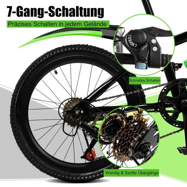 Charocean 20 Zoll Kinder Mountainbike mit 7 Gängen und verstellbarem Sitz für Abenteuer