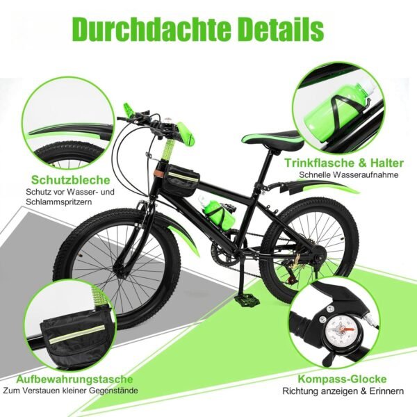 Charocean 20 Zoll Kinder Mountainbike mit 7 Gängen und verstellbarem Sitz für Abenteuer