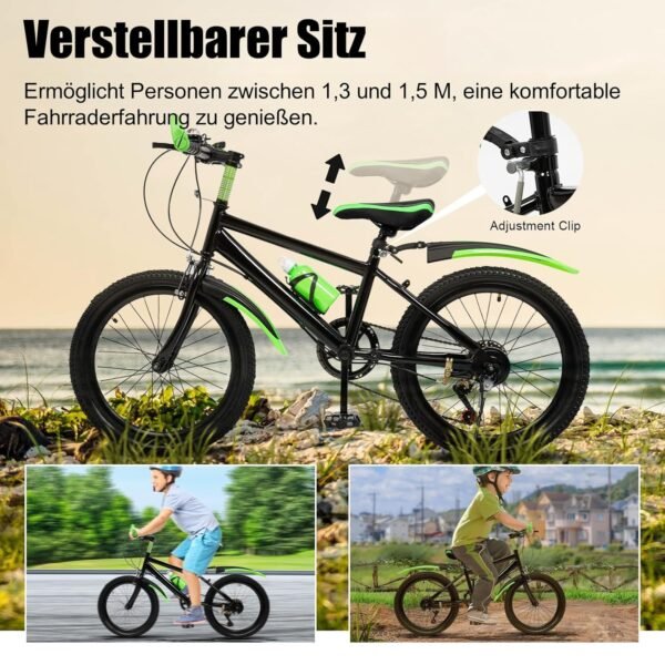 Charocean 20 Zoll Kinder Mountainbike mit 7 Gängen und verstellbarem Sitz für Abenteuer
