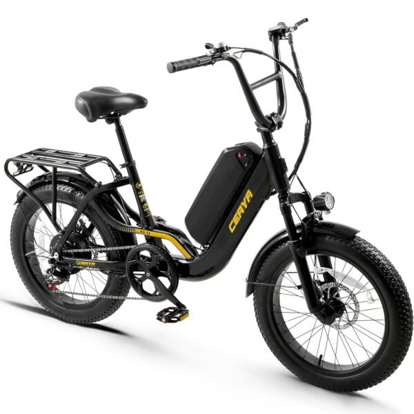 E Bike Men's Women's Pedelec Electric Bicycle with 20 Inch Fat Tire, Ebike 48 V 15 Ah Battery up to 60 KM, 7 Gears
