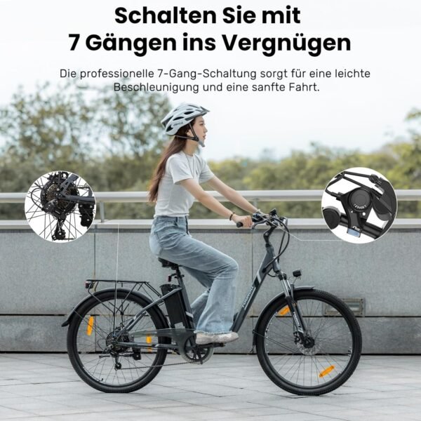 Entdecke das Touroll B1 City E-Bike mit 90 km Reichweite und 250W Motorspaß