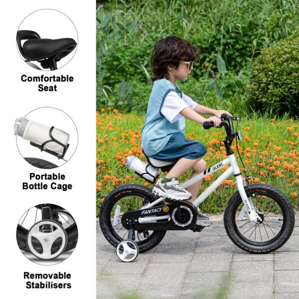 Glerc Kinderfahrrad 12 Zoll mit Federung und sicherer Handbremse für Anfänger