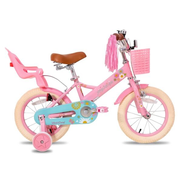 JOYSTAR Little Daisy 12/14/16 Inch Children's Bicycle for 2-7 Years Girls Toddler Bicycle with Stabilisers Princess Children's Bicycle with Basket Bicycle Streamers Toddler...