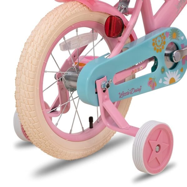 JOYSTAR Little Daisy 14 Zoll Kinderfahrrad mit Stützrädern Korb und Puppensitz Rosa