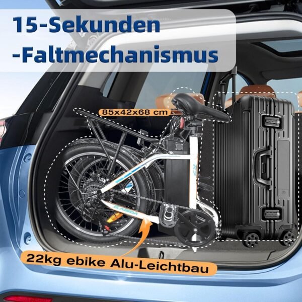 KAISDA E Bike Klapprad 20 Zoll mit 250W Motor und 75km Reichweite ideal für Stadtverkehr