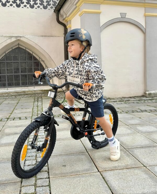 Kinderfahrrad 18 Zoll Jungen und Mädchen leicht sicher mit Rüc-trittbremse und Zubehör
