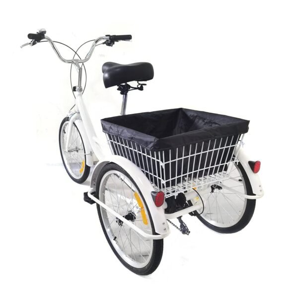 KumuJ 20/24 Zoll Dreirad für Erwachsene, 3-Rad-8-Gang-Seniorenfahrrad, 3-Rad-Fahrrad mit Einkaufskorb, Fahrrad mit Einkaufskorb Cargo-Bike für Erwachsene Senioren und...