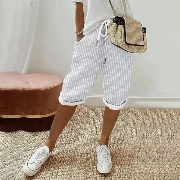 Leinenhose Damen Sommer leicht und luftig mit weitem Bein high waist trendy