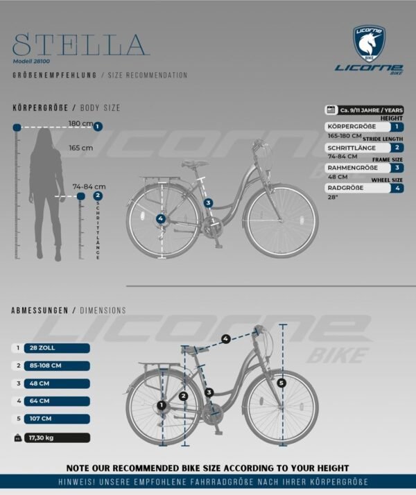 Licorne Bike Stella Premium Citybike 28 Zoll 21 Gang ideal für Alltag und Touren