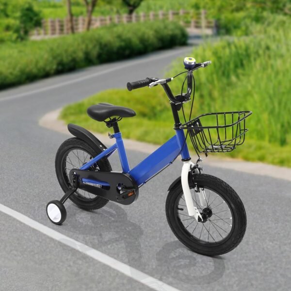MINRS 14 Zoll Kinderfahrrad Blau robust sicher für Kinder von 3 bis 7 Jahren