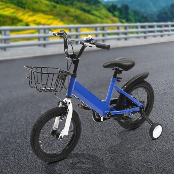 MINRS 14 Zoll Kinderfahrrad Blau robust sicher für Kinder von 3 bis 7 Jahren