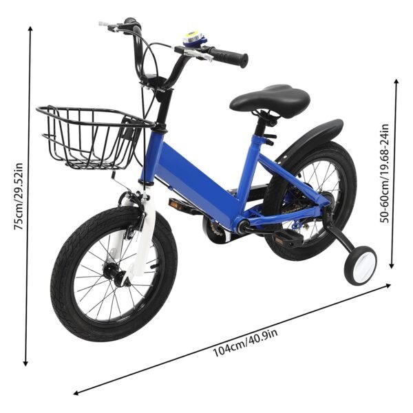 MINRS 14 Zoll Kinderfahrrad Blau robust sicher für Kinder von 3 bis 7 Jahren