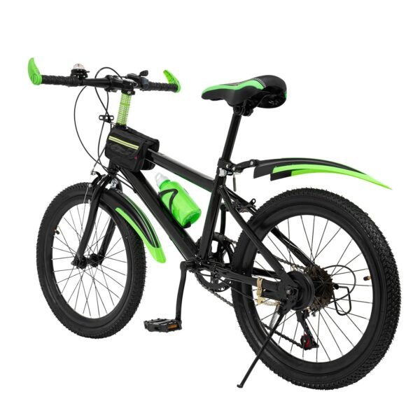 Mountain Bike 20 Inch Children's Bicycle for Boys and Girls, 7-Speed Mountain Bike with Mudguard, Water Bottle, Compass Bell, Load Capacity 85 kg, From 8-13 Years