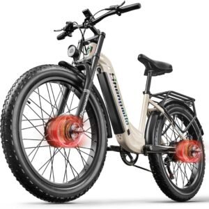S700 2 x 1OOOW Dual Motor Aluminium Frame E-Bike, Torque 80 N.M x 2.26 Inches, 840 WH Battery with Removable Li-Ion Battery and 7 Gears for Men and Women