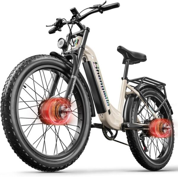 S700 2 x 1OOOW Dual Motor Aluminium Frame E-Bike, Torque 80 N.M x 2.26 Inches, 840 WH Battery with Removable Li-Ion Battery and 7 Gears for Men and Women