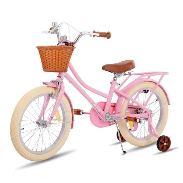 STITCH Manchi Kinderfahrrad 18 Zoll mit Korb und Stützrädern ideal für Einsteiger