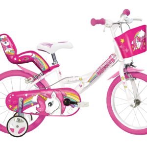 Unicorn Children's Bicycle Unicorn Girls Bike - 16 Inch | Original | Children's Bike With Stabilisers Doll Seat And Bicycle Basket - The Unicorn Bicycle As A Gift For Girls